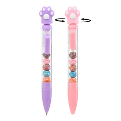 Ручка шариковая, автоматическая, Basir, синие чернила, серия "Лапки", с фигурками в корпусе и игрушкой, 36 шт