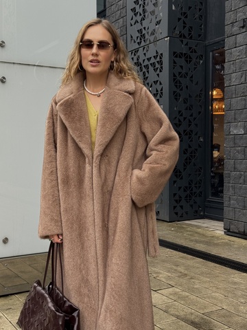 Шуба Lux макси капучино