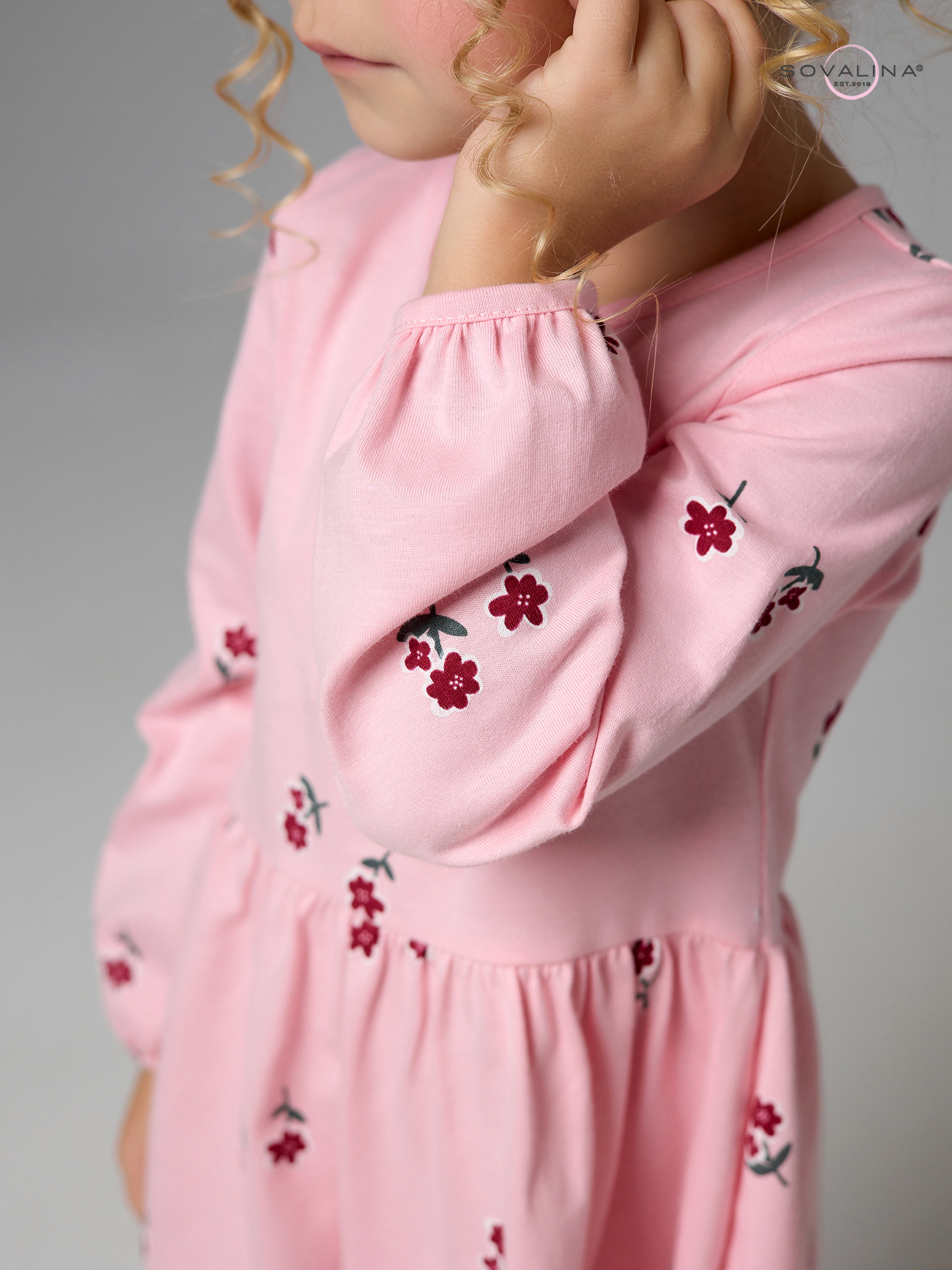 Платье Моана лютики роза