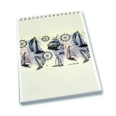 
          Блокнот А5, гребень, Апплика, мелованный картон, ВД лак, 48 л., клетка, "Парусники"