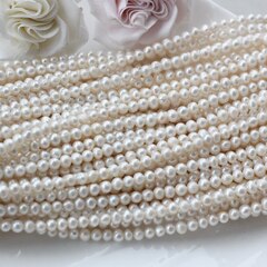 Жемчуг натуральный речной, приплюснутый, 4,8-5,5 мм, 1 нить, Ж005