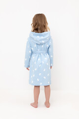 халат  для девочки  К 5763-1/небесно-голубой,кролики
