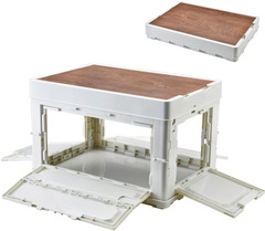 Складной кемпинговый ящик Skully 4 Wood lid 55л (51х35х32) white