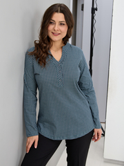 Блузка БЛ-22/пьедепуль-зеленый