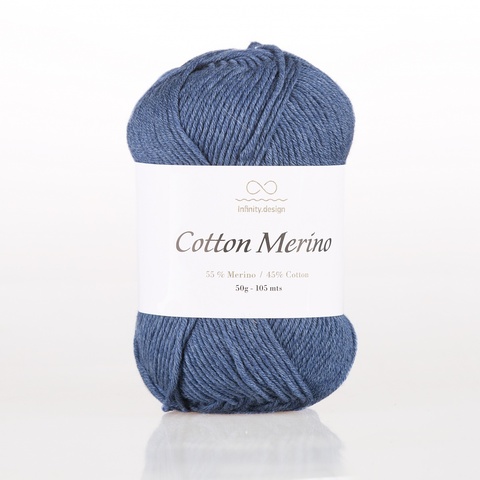 Пряжа Infinity Cotton Merino 5864 синий меланж