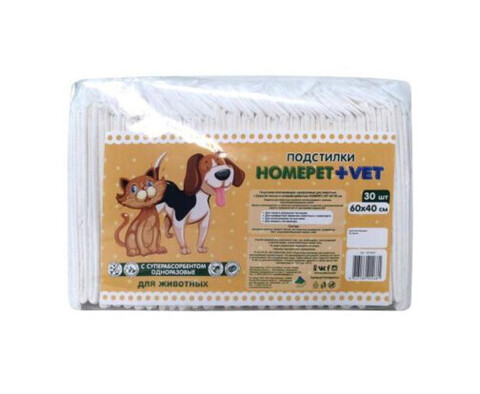 Homepet Vet пеленки для животных впитывающие гелевые 30 шт 60 см х 40 см