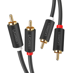 Кабель UGREEN AV104 10518 2RCA Male to 2RCA Male Cable 2м, Black