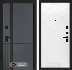 Входная металлическая дверь Лабиринт Evolab (Эволаб) Velluto Oscuro 24 Лучи Белый софт (светло-серый матовый, без текстуры)