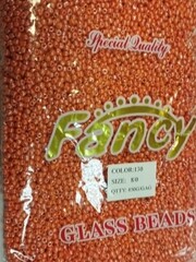 Бисер некалиброванный, 450 гр, размер 8/0, пр-во Китай, оранжевый