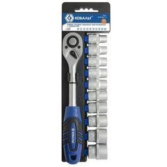 Набор головок торцевых КОБАЛЬТ с трещоткой 1/2