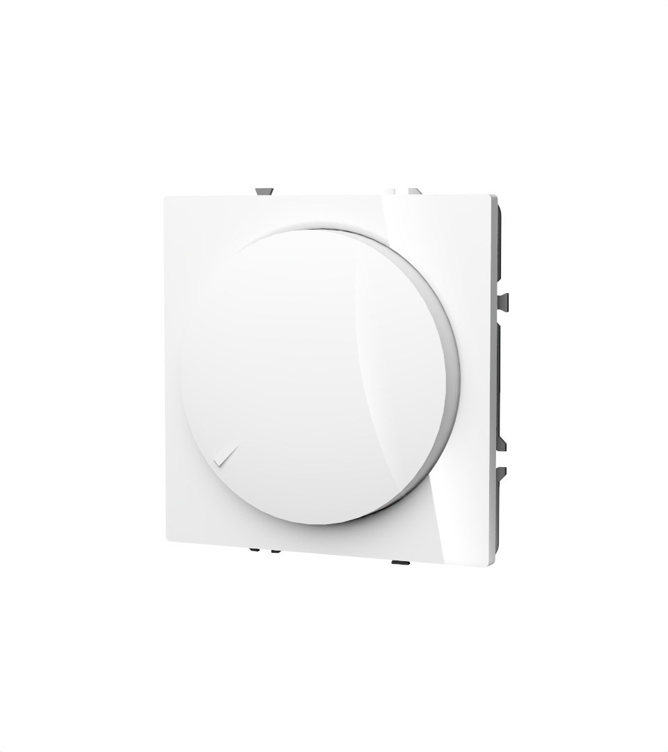 Светорегулятор встраиваемый Voltum S70 поворотно-нажимной 600 Вт, (белый глянцевый) VLS070301