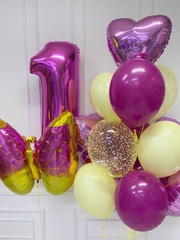 Воздушные шарики для девочки с бабочкой на 1 годик