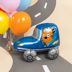 Шар 3D Фигура Три Кота Коржик в машинке