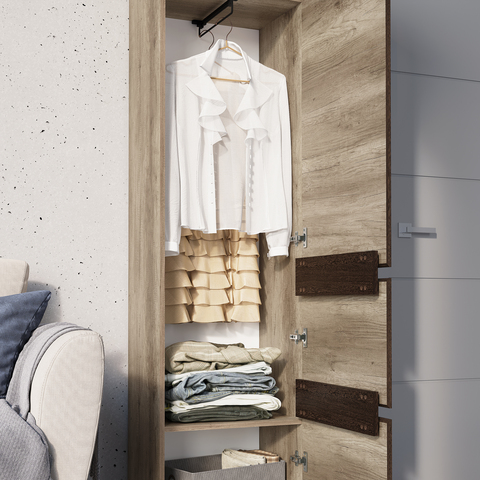 Шкаф-пенал Энигма пн-03 дуб каньон / венге