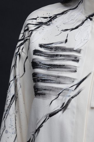 Рубашка - кимоно с ручной росписью и вышивкой