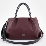 Сумка Саломея 607 гладкий бордо + черный