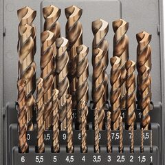 Набор сверл по металлу 1-13мм 25шт DIN338 HSSE-Co5 135° UNI (пл. кейс) Ruko 228215RO