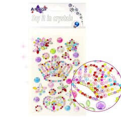 
          Наклейки-стразы Alingar, акриловые, "Коронная композиция", корона, цветы, сердечко, звезочки, пакет с европодвесом