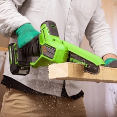 Цепная мини-пила Greenworks GD24CS15 24V (15 см) аккумуляторная, без АКБ и ЗУ