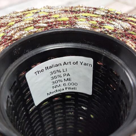 Лен (35%) с люрексом и шишибриками NODINO DI LINO 600 зеленый с коричневым