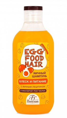 Floresan ЯИЧНАЯ СЕРИЯ Шампунь Яичный,блеск и питание с яичным лецитином, 300мл