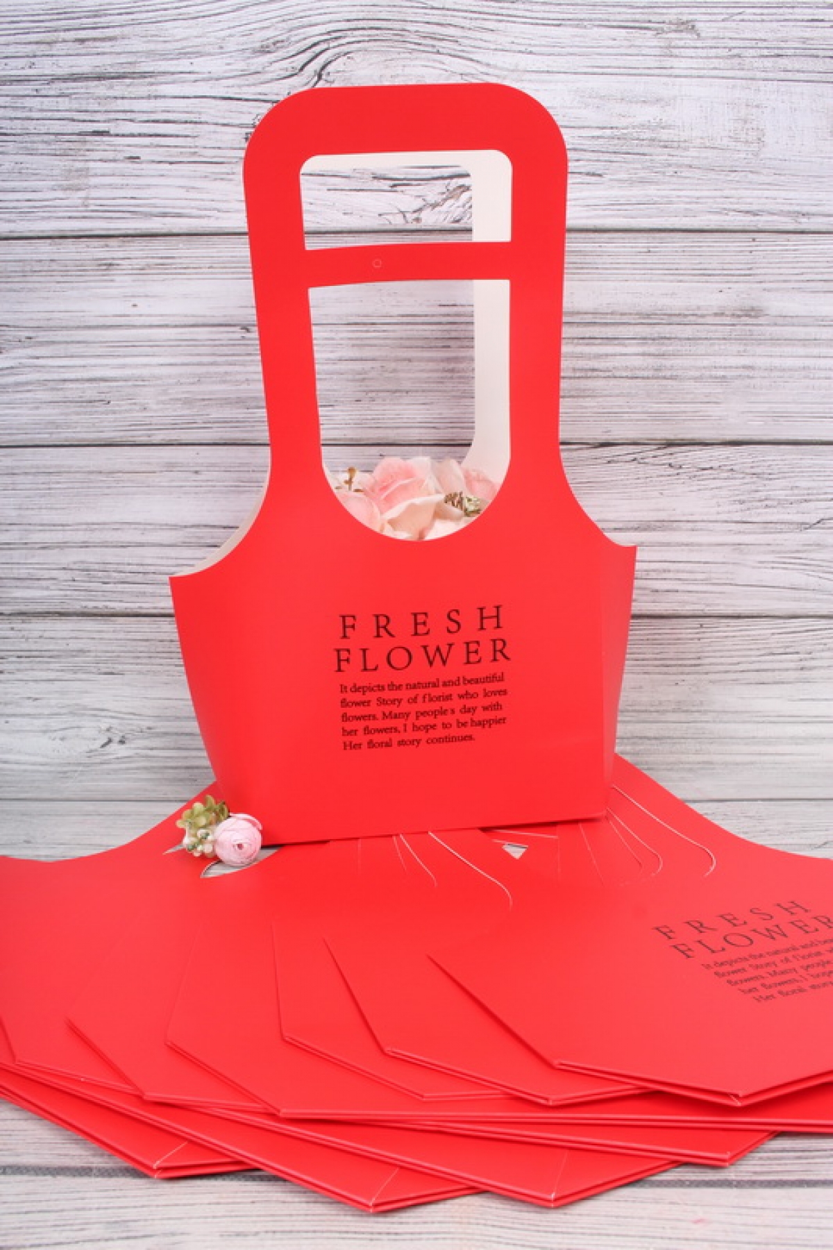 Сумка для цветов, Красная, 20*40*10 см, 1 шт.