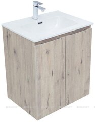 Aquanet 274000 Тумба с раковиной Алвита new 60 подвесная 2 дв. цв.дуб веллингтон белый (274000) фото