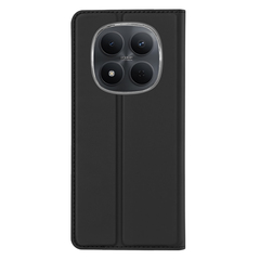 Чехол книжка из PU кожи черного цвета для Xiaomi Redmi Note 15 Pro 5G, серия Skin Pro Series от Dux Ducis