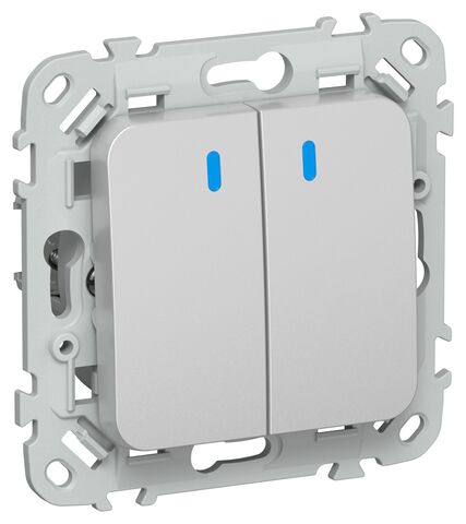 FLITE Выключ. 2-кл. с инд. 10А ВС12-1-1-ФлА ал. IEK