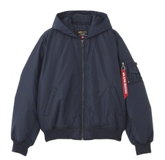 Бомбер Alpha Industries MA-1 Hooded Logo Oxford Replica Blue (Синий)