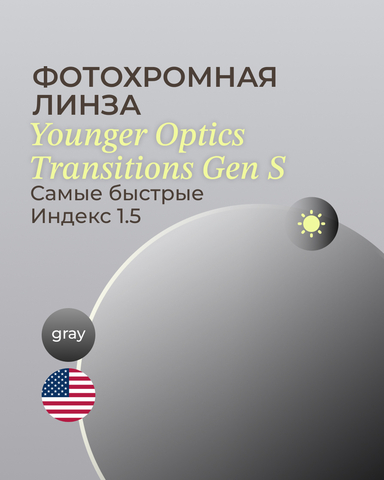 Фотохромная линза Transitions Gen S 1.5 Gray