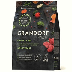Сухой корм GRANDORF FRESH DOG Lamb MAXI ягненок с бататом для взрослых собак крупных пород, чувствительное пищеварение или склонность к аллергии 3кг