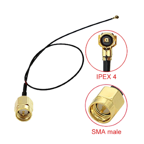 Адаптер для модема (пигтейл) IPEX4-SMA (male) кабель RF0,81 15см.