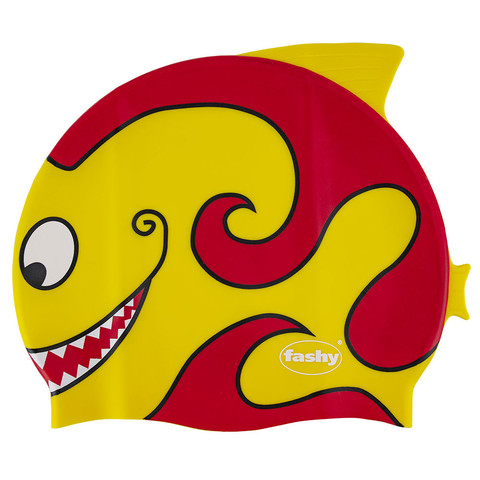 Шапочка для плавания детская FASHY Childrens Silicone Cap, арт.3048-00-80, силикон, желто-красный