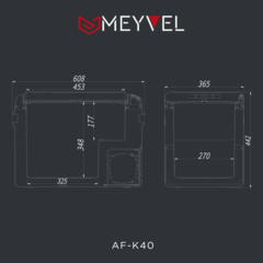 Компрессорный автохолодильник Meyvel AF-K40 (12V/24V, 110V/220V опционально, 40л)
