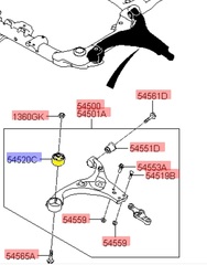САЙЛЕНТБЛОК РЫЧАГА ПЕРЕДНЕГО ПЕРЕДНИЙ ELANTRA HD, i30 FD, SANTA FE CM, CEED ED, CERATO TD/ЗАДНИЙ SONATA ТАГАЗ ONNURI