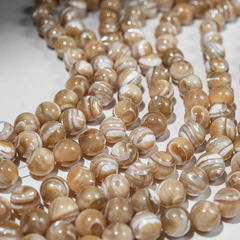 Перламутр морских ракушек, карамельного оттенка, шар 10,5мм