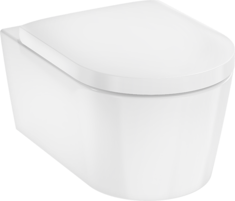 Унитаз подвесной с крышкой-сиденьем с микролифтом, белый Hansgrohe EluPura S 60193450/60148450