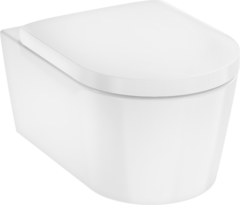 Унитаз подвесной с крышкой-сиденьем с микролифтом, белый Hansgrohe EluPura S 60193450/60148450