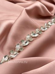 Стразы на цепочке 13,5мм лодочка и шатон (купон ~85-88см)