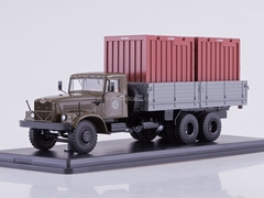 KRAZ-257B1 flatbed with containers khaki-gray 1:43 Start Scale Models (SSM)