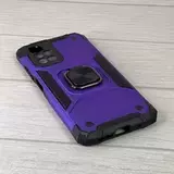 Противоударный чехол Strong Armour Case с кольцом для Xiaomi Redmi 10 (Фиолетовый)