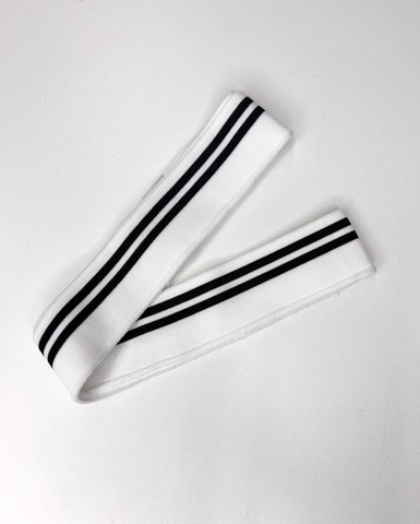 Подвяз в полоску, цвет: белый/чёрный, размер: 4 х 100см