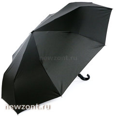 Большой мужской зонт автомат 3 сложения Lamberti чёрный