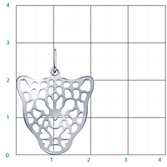 б50186 - Подвеска Голова Пантеры из белого золота