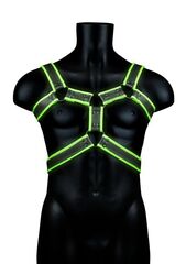 Стильная портупея Body Harness с неоновым эффектом - размер S-M - 