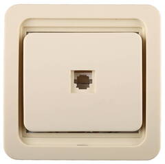 СВЕТОЗАР Гамма, телефонная, одинарная, цвет бежевый, электрическая розетка (SV-54117-B)