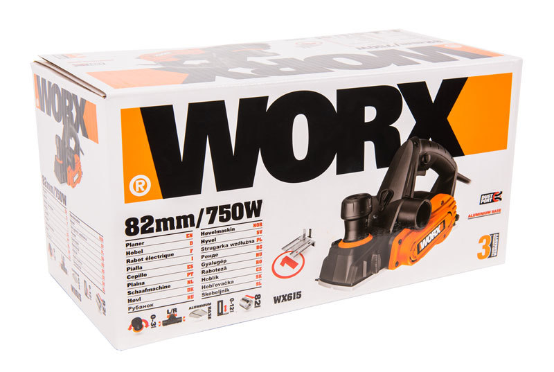 Электрорубанок WORX WX615, 750Вт, 82мм