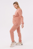 Утепленный спортивный костюм для беременных и кормящих 12080 пыльно-розовый