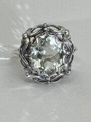 Лафар-празиолит (кольцо из серебра)